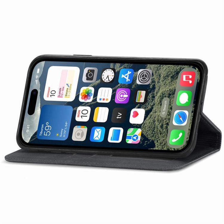 For iPhone 16e Retro Skin Feel Magnetic Flip Leather Phone Case(Black) - free shipping - PMC TechLife - Order now!