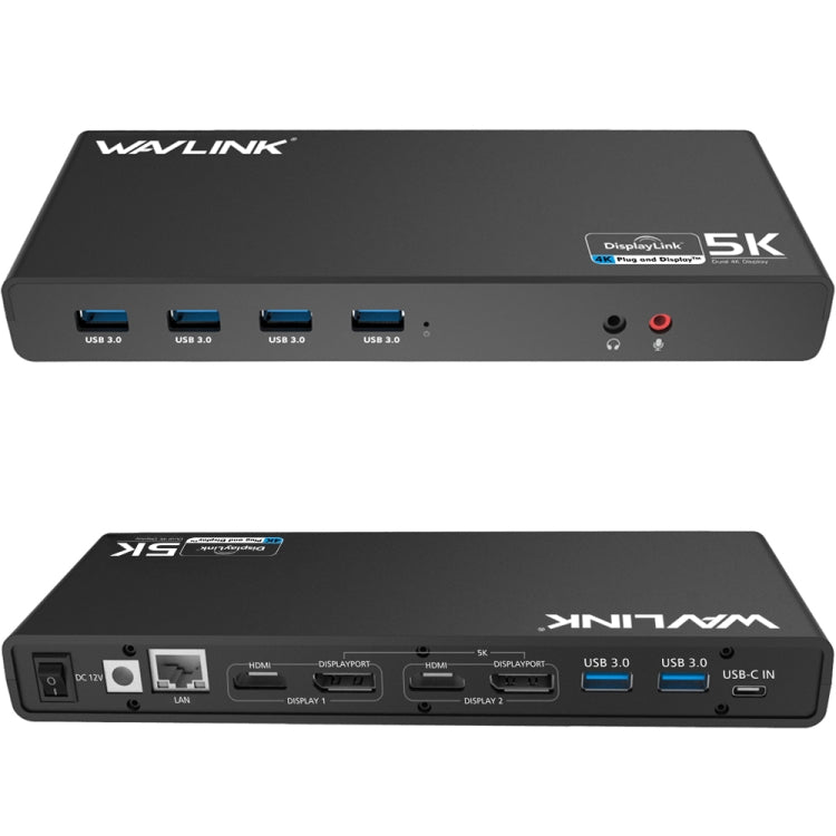 Wavlink UG69DK1 5K Type-C Dual Display USB 3.0 Video Gigabit Ethernet HDMI Docking Station, Plug:AU Plug - free shipping - PMC TechLife - Order now!