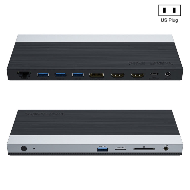 Wavlink UMD05 Display Port HDMI Port RJ45 Ethernet Triple Display MST Laptop Docking Station, Plug:US Plug - free shipping - PMC Jewellery - Order now!