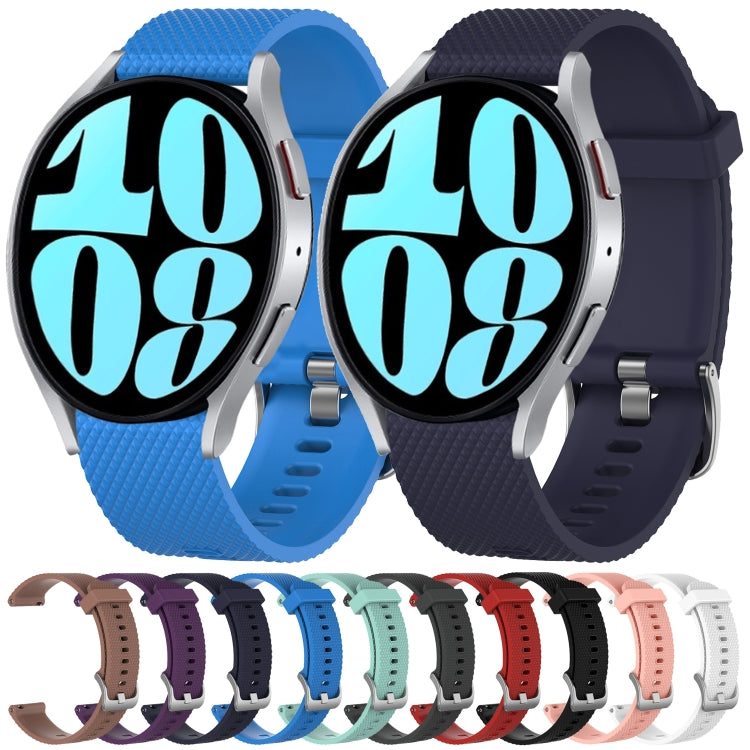 For Samsung  Galaxy Watch 4 Classic 42mm 20mm Diamond Textured Silicone Watch Band(Sky Blue) - Watch Bands by PMC TechLife | Online Shopping South Africa | PMC TechLife