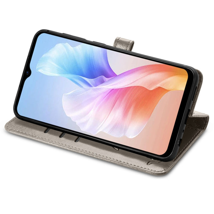 For DOOGEE X98 Pro / X98 Cat and Dog Embossed Leather Phone Case(Grey) - Doogee Cases by PMC TechLife | Online Shopping South Africa | PMC TechLife | Buy Now Pay Later Mobicred