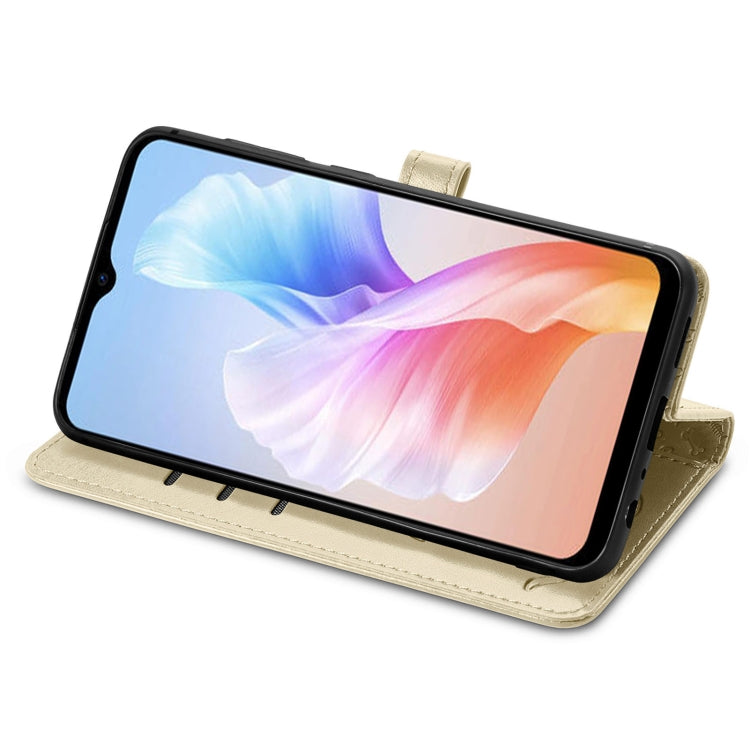For DOOGEE X98 Pro / X98 Cat and Dog Embossed Leather Phone Case(Gold) - Doogee Cases by PMC TechLife | Online Shopping South Africa | PMC TechLife | Buy Now Pay Later Mobicred