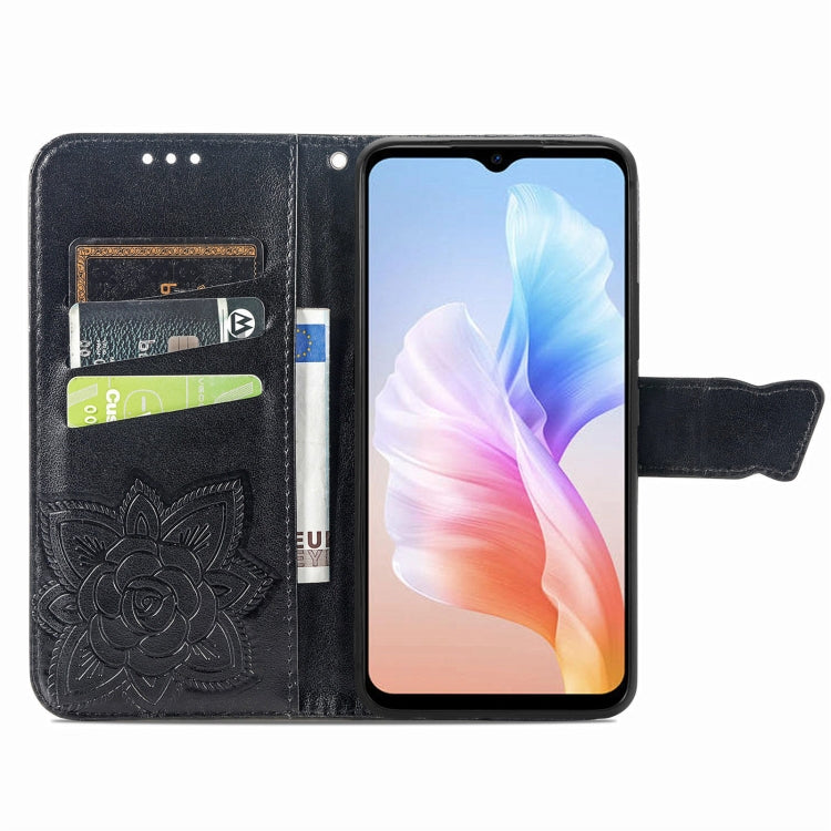 For DOOGEE X98 Pro / X98 Butterfly Love Flower Embossed Leather Phone Case(Black) - Doogee Cases by PMC TechLife | Online Shopping South Africa | PMC TechLife | Buy Now Pay Later Mobicred