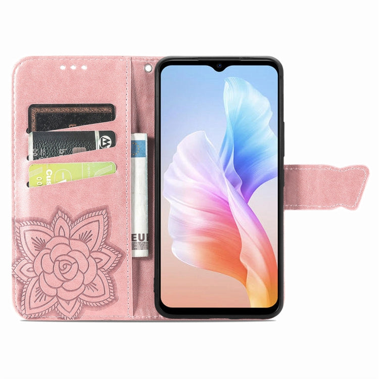 For DOOGEE X98 Pro / X98 Butterfly Love Flower Embossed Leather Phone Case(Rose Gold) - Doogee Cases by PMC TechLife | Online Shopping South Africa | PMC TechLife | Buy Now Pay Later Mobicred