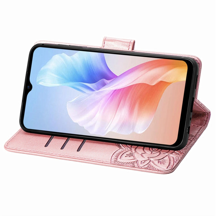 For DOOGEE X98 Pro / X98 Butterfly Love Flower Embossed Leather Phone Case(Rose Gold) - Doogee Cases by PMC TechLife | Online Shopping South Africa | PMC TechLife | Buy Now Pay Later Mobicred