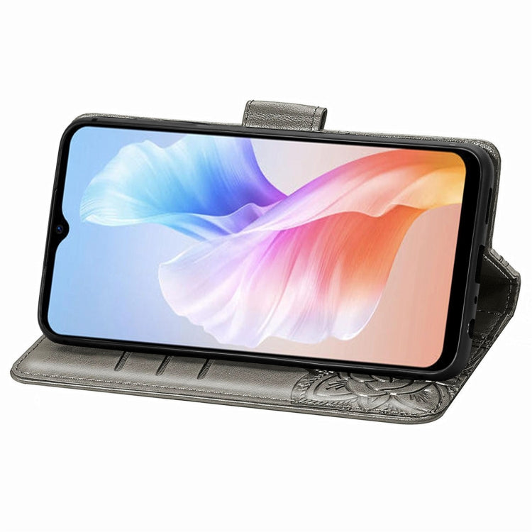 For DOOGEE X98 Pro / X98 Butterfly Love Flower Embossed Leather Phone Case(Grey) - Doogee Cases by PMC TechLife | Online Shopping South Africa | PMC TechLife | Buy Now Pay Later Mobicred