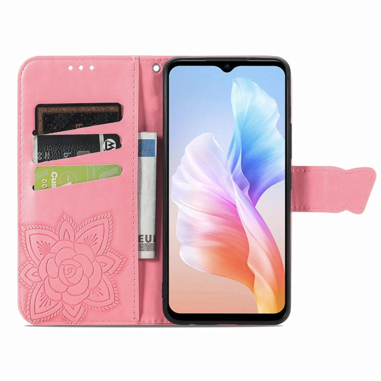 For DOOGEE X98 Pro / X98 Butterfly Love Flower Embossed Leather Phone Case(Pink) - Doogee Cases by PMC TechLife | Online Shopping South Africa | PMC TechLife | Buy Now Pay Later Mobicred