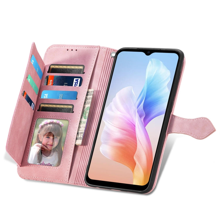 For DOOGEE X98 Pro / X98 Embossed Flower Zipper Leather Phone Case(Pink) - Doogee Cases by PMC TechLife | Online Shopping South Africa | PMC TechLife | Buy Now Pay Later Mobicred