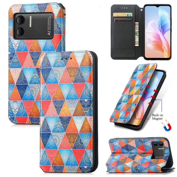 For DOOGEE X98 Pro / X98 CaseNeo Colorful Magnetic Leather Phone Case(Rhombus Mandala) - Doogee Cases by PMC TechLife | Online Shopping South Africa | PMC TechLife | Buy Now Pay Later Mobicred