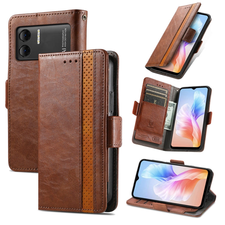 For DOOGEE X98 Pro / X98 CaseNeo Splicing Dual Magnetic Buckle Leather Phone Case(Brown) - Doogee Cases by PMC TechLife | Online Shopping South Africa | PMC TechLife | Buy Now Pay Later Mobicred