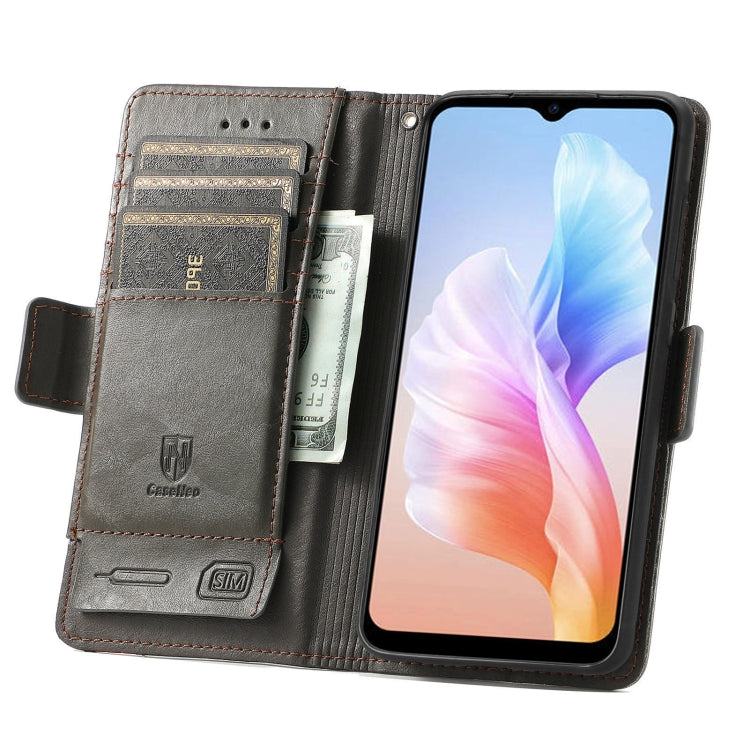 For DOOGEE X98 Pro / X98 CaseNeo Splicing Dual Magnetic Buckle Leather Phone Case(Grey) - Doogee Cases by PMC TechLife | Online Shopping South Africa | PMC TechLife | Buy Now Pay Later Mobicred