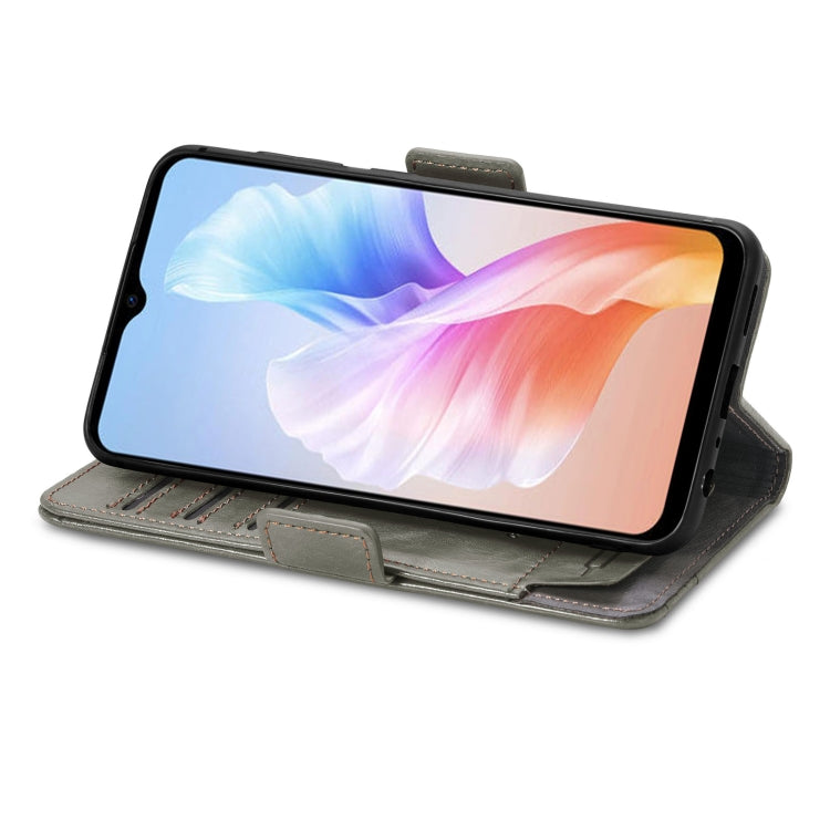 For DOOGEE X98 Pro / X98 CaseNeo Splicing Dual Magnetic Buckle Leather Phone Case(Grey) - Doogee Cases by PMC TechLife | Online Shopping South Africa | PMC TechLife | Buy Now Pay Later Mobicred