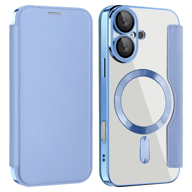 For iPhone 16 Plus Shield MagSafe RFID Anti-theft Leather Phone Case(Blue) - iPhone 16 Plus Cases by PMC TechLife | Online Shopping South Africa | PMC TechLife | Buy Now Pay Later Mobicred