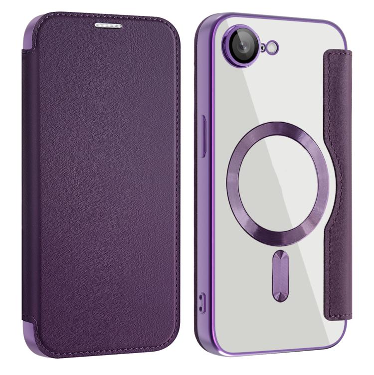 For iPhone 16e Shield MagSafe RFID Anti-theft Leather Phone Case(Purple) - iPhone 16e Cases by PMC TechLife | Online Shopping South Africa | PMC TechLife | Buy Now Pay Later Mobicred