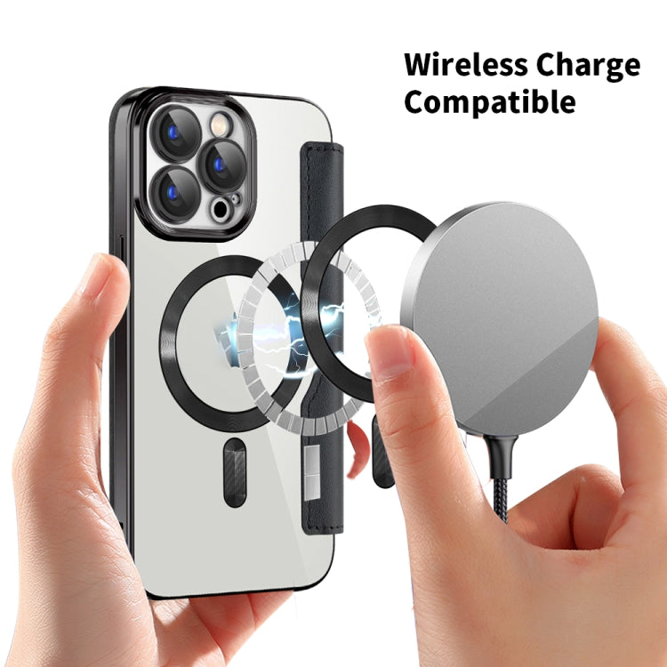 For iPhone 15 Shield MagSafe RFID Anti-theft Leather Phone Case(Dark Blue) - iPhone 15 Cases by PMC TechLife | Online Shopping South Africa | PMC TechLife | Buy Now Pay Later Mobicred