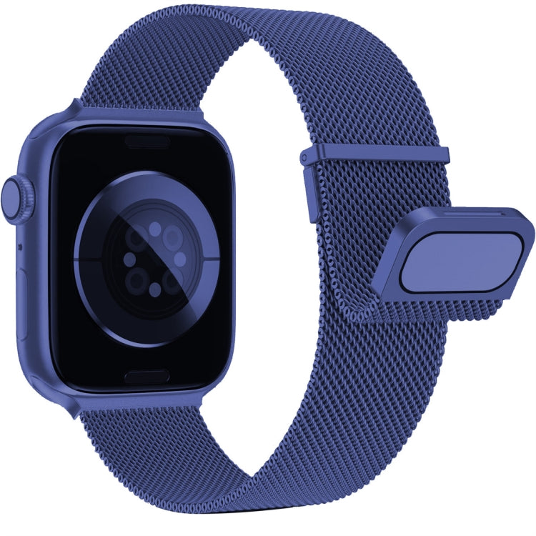 For Apple Watch 8 41mm Milan Double Magnetic Steel Mesh Watch Band(Blue) - free shipping - PMC TechLife - Order now!