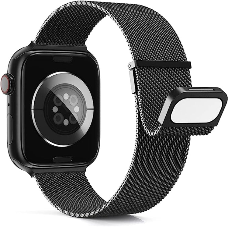 For Apple Watch 8 45mm Milan Double Magnetic Steel Mesh Watch Band(Black) - free shipping - PMC TechLife - Order now!