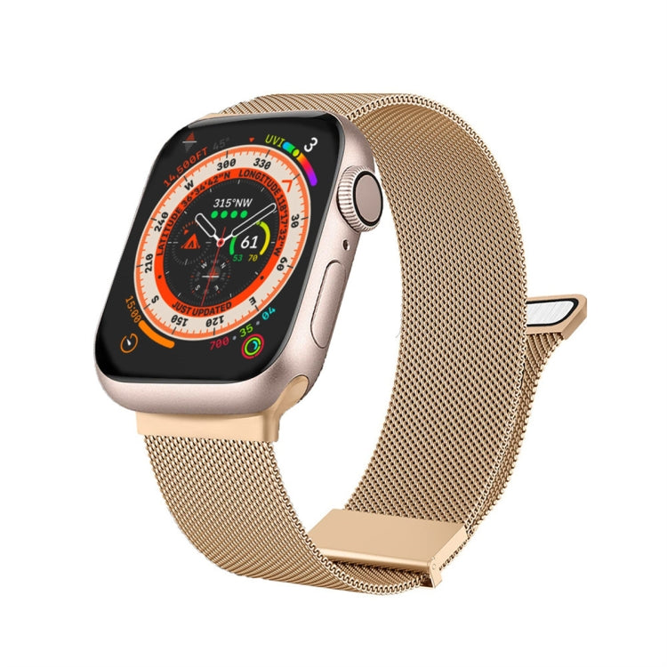 For Apple Watch 8 45mm Milan Double Magnetic Steel Mesh Watch Band(Rose Gold) - free shipping - PMC TechLife - Order now!