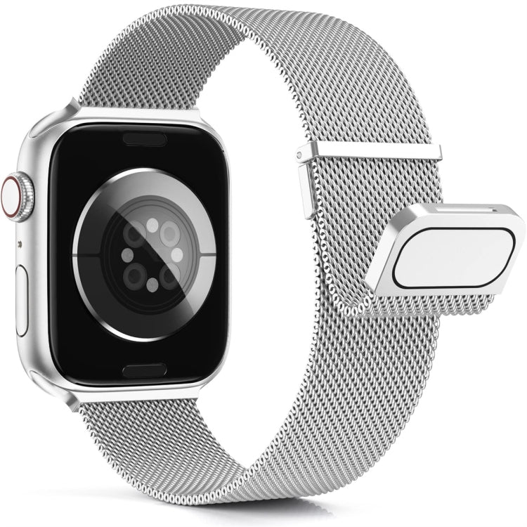 For Apple Watch SE 2022 40mm Milan Double Magnetic Steel Mesh Watch Band(Silver) - free shipping - PMC TechLife - Order now!