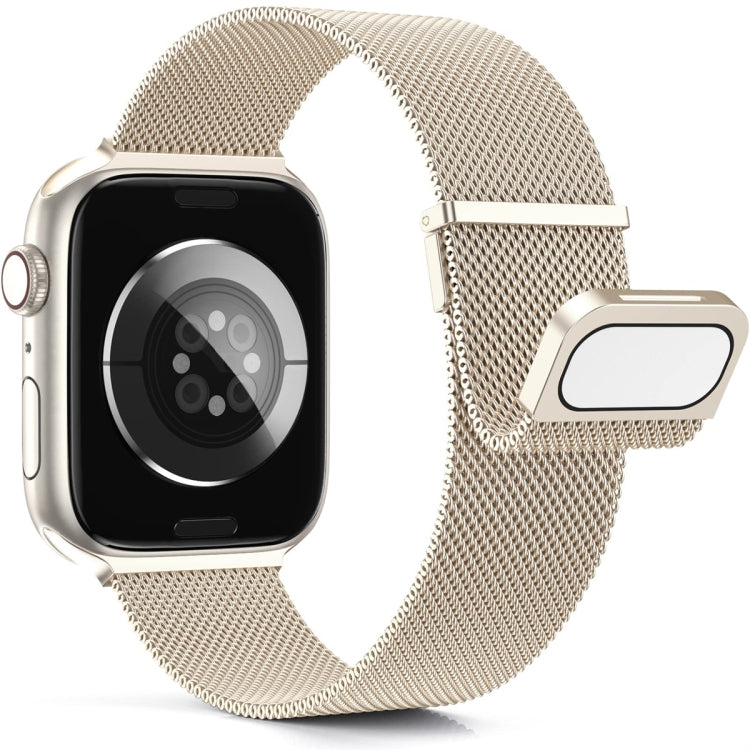 For Apple Watch SE 2022 40mm Milan Double Magnetic Steel Mesh Watch Band(Starlight Color) - free shipping - PMC TechLife - Order now!