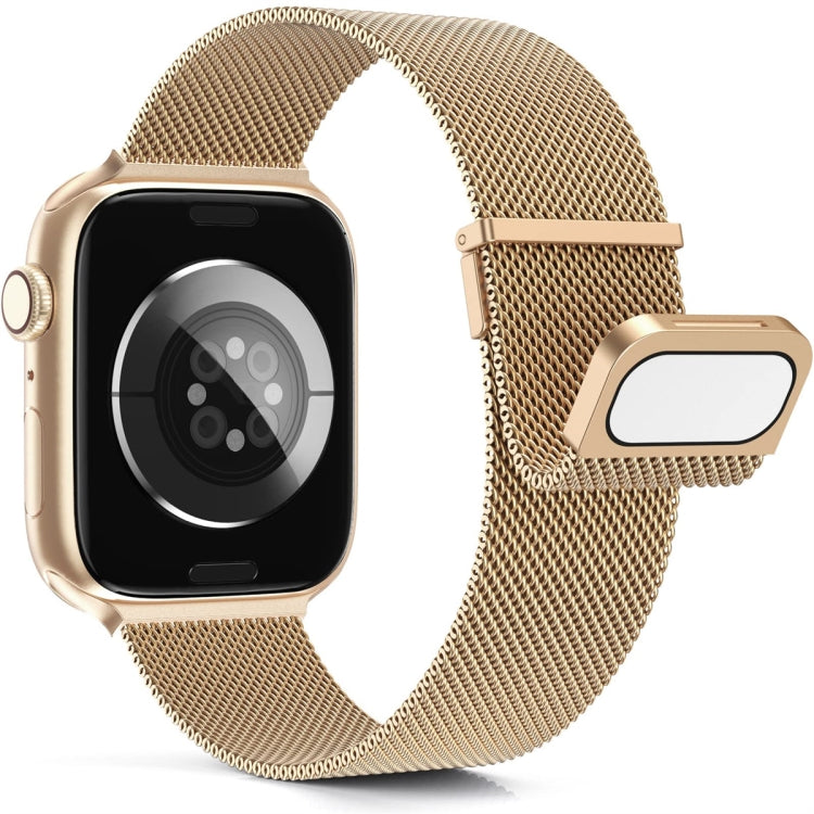 For Apple Watch SE 2022 44mm Milan Double Magnetic Steel Mesh Watch Band(Rose Gold) - free shipping - PMC TechLife - Order now!