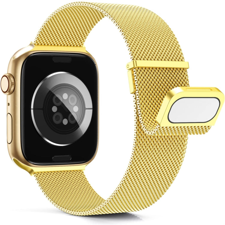 For  Apple Watch 7 45mm Milan Double Magnetic Steel Mesh Watch Band(Gold) - free shipping - PMC TechLife - Order now!