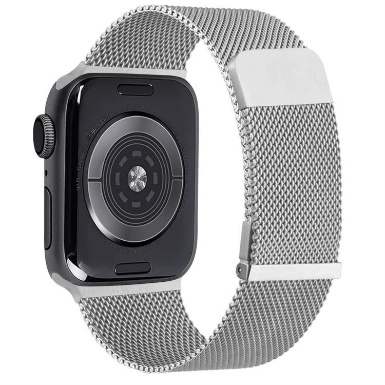 For Apple Watch SE 44mm Milan Double Magnetic Steel Mesh Watch Band(Silver) - free shipping - PMC TechLife - Order now!