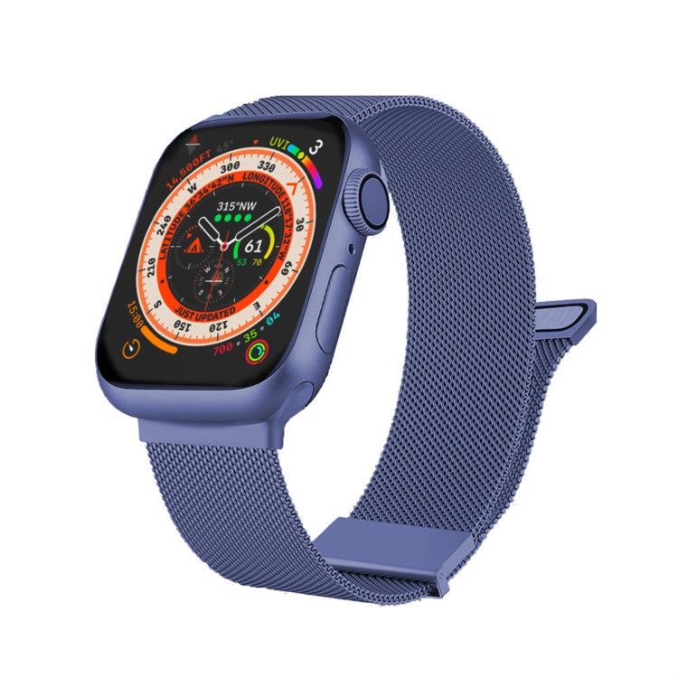 For Apple Watch 42mm Milan Double Magnetic Steel Mesh Watch Band(Blue) - free shipping - PMC TechLife - Order now!