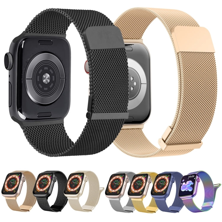 For  Apple Watch 7 45mm Milan Double Magnetic Steel Mesh Watch Band(Silver) - free shipping - PMC TechLife - Order now!