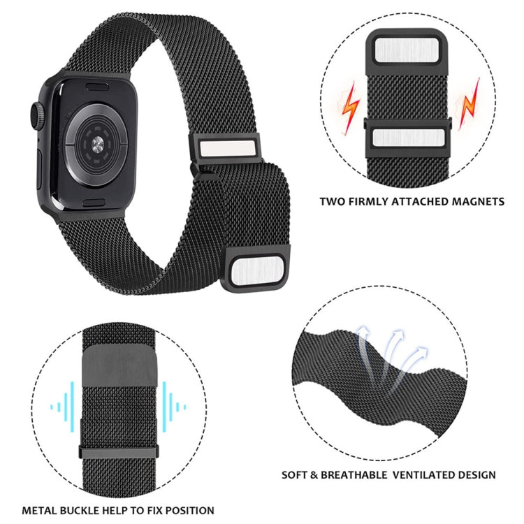 For Apple Watch 3 42mm Milan Double Magnetic Steel Mesh Watch Band(Blue) - free shipping - PMC TechLife - Order now!
