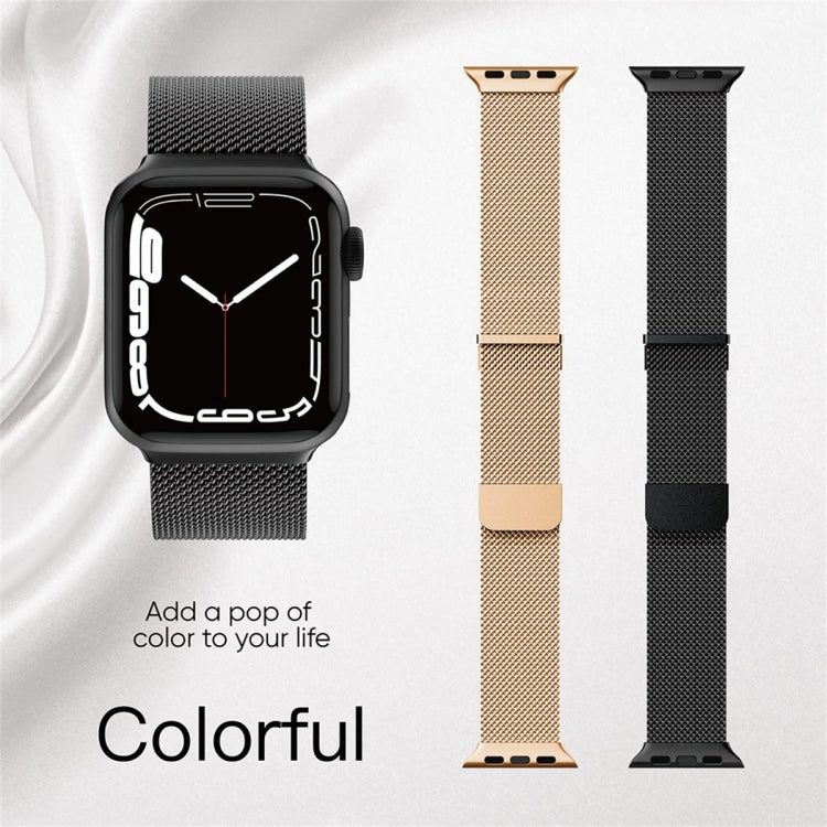 For Apple Watch 4 44mm Milan Double Magnetic Steel Mesh Watch Band(Blue) - free shipping - PMC TechLife - Order now!