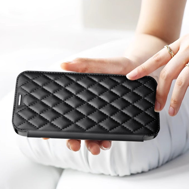 For Samsung Galaxy S23 Ultra 5G Shield Magsafe RFID Anti-theft Rhombus Leather Phone Case(Black) - Galaxy S23 Ultra 5G Cases by PMC TechLife | Online Shopping South Africa | PMC TechLife