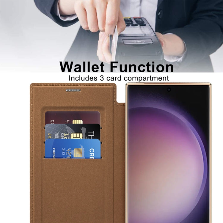 For Samsung Galaxy S25 Ultra 5G Shield MagSafe RFID Anti-theft Rhombus Leather Phone Case(Brown) - free shipping - PMC Jewellery - Order now!