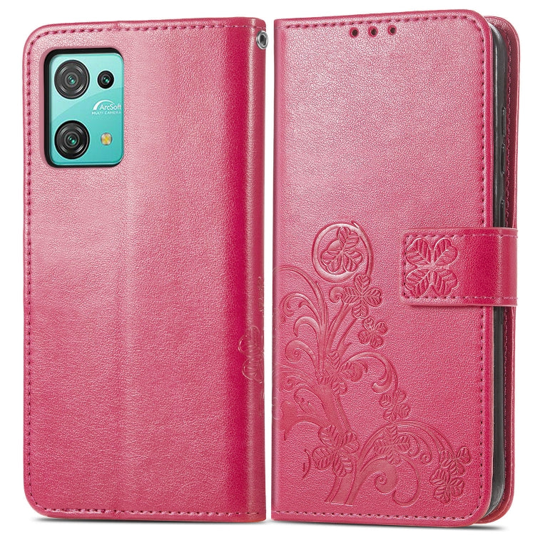 For Blackview Oscal C30 Pro Four-leaf Clasp Embossed Buckle Leather Phone Case(Magenta) - More Brand by PMC TechLife | Online Shopping South Africa | PMC TechLife