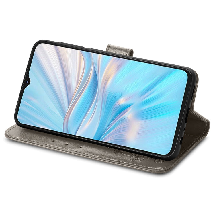 For Blackview Oscal C70 Four-leaf Clasp Embossed Buckle Leather Phone Case(Gray) - More Brand by PMC TechLife | Online Shopping South Africa | PMC TechLife