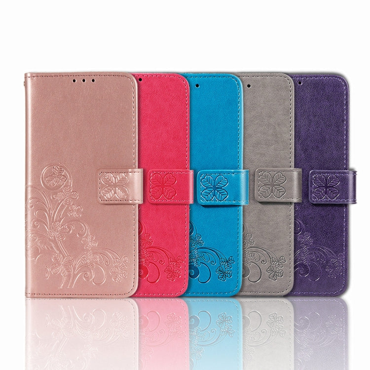 For Blackview Oscal C70 Four-leaf Clasp Embossed Buckle Leather Phone Case(Purple) - More Brand by PMC TechLife | Online Shopping South Africa | PMC TechLife