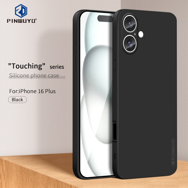 For iPhone 16 Plus PINWUYO Sense Series Liquid Silicone TPU Phone Case(Black) - free shipping - PMC TechLife - Order now!
