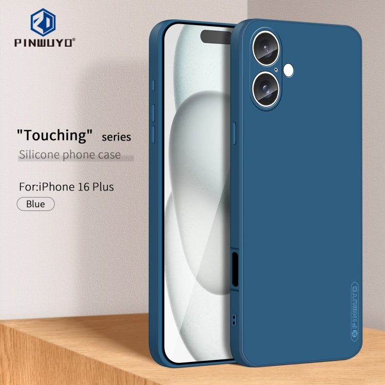 For iPhone 16 Plus PINWUYO Sense Series Liquid Silicone TPU Phone Case(Blue) - free shipping - PMC Jewellery - Order now!