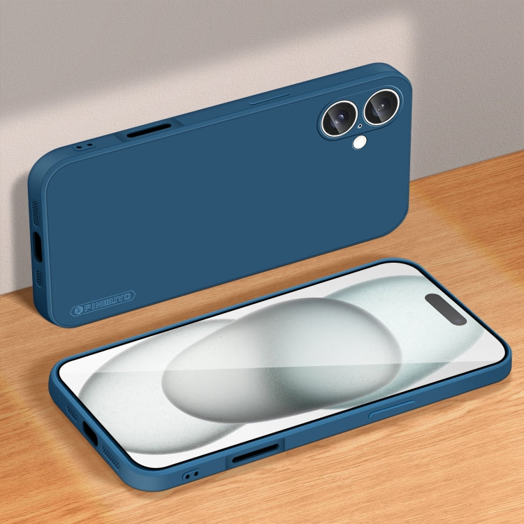 For iPhone 16 Plus PINWUYO Sense Series Liquid Silicone TPU Phone Case(Blue) - free shipping - PMC Jewellery - Order now!