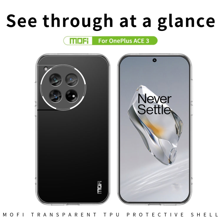For OnePlus Ace 3 MOFI Ming Series Transparent Ultra-thin TPU Phone Case(Transparent) - OnePlus Cases by MOFI | Online Shopping South Africa | PMC TechLife | Buy Now Pay Later Mobicred
