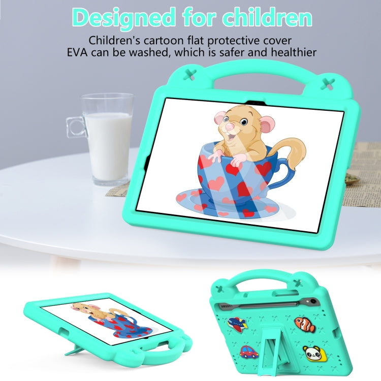 For Samsung Galaxy Tab S9 FE / X510N Handle Kickstand Children EVA Shockproof Tablet Case(Mint Green) - Galaxy Tab S9 FE by PMC TechLife | Online Shopping South Africa | PMC TechLife