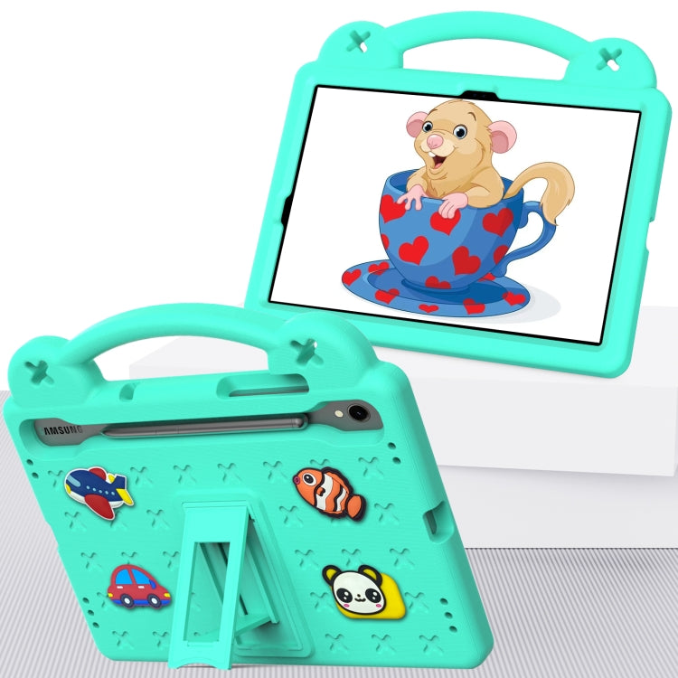 For Samsung Galaxy Tab S9 FE / X510N Handle Kickstand Children EVA Shockproof Tablet Case(Mint Green) - Galaxy Tab S9 FE by PMC TechLife | Online Shopping South Africa | PMC TechLife