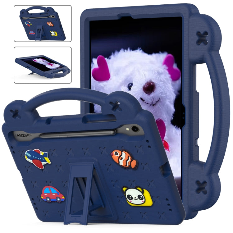 For Samsung Galaxy Tab S9 FE / X510N Handle Kickstand Children EVA Shockproof Tablet Case(Navy Blue) - Galaxy Tab S9 FE by PMC TechLife | Online Shopping South Africa | PMC TechLife