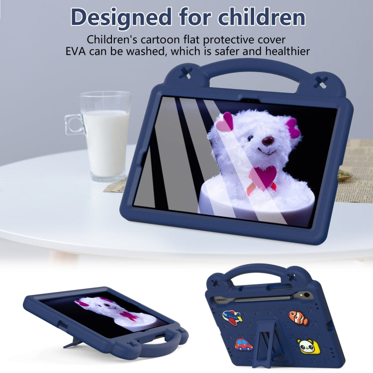 For Samsung Galaxy Tab S9 FE / X510N Handle Kickstand Children EVA Shockproof Tablet Case(Navy Blue) - Galaxy Tab S9 FE by PMC TechLife | Online Shopping South Africa | PMC TechLife