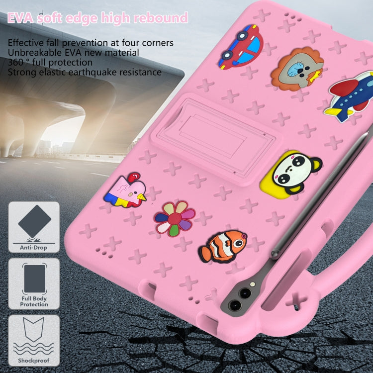 For Samsung Galaxy Tab S9 FE+ 12.4 X610N Handle Kickstand Children EVA Shockproof Tablet Case(Pink) - Galaxy Tab S9 FE+ by PMC TechLife | Online Shopping South Africa | PMC TechLife