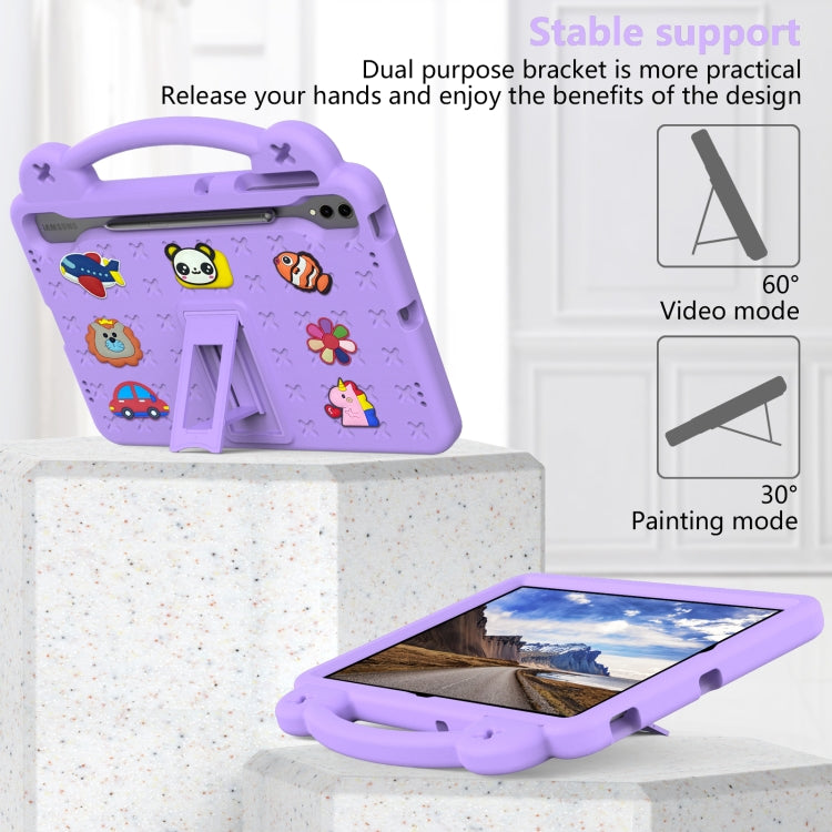 For Samsung Galaxy Tab S9 FE+ 12.4 X610N Handle Kickstand Children EVA Shockproof Tablet Case(Light Purple) - Galaxy Tab S9 FE+ by PMC TechLife | Online Shopping South Africa | PMC TechLife