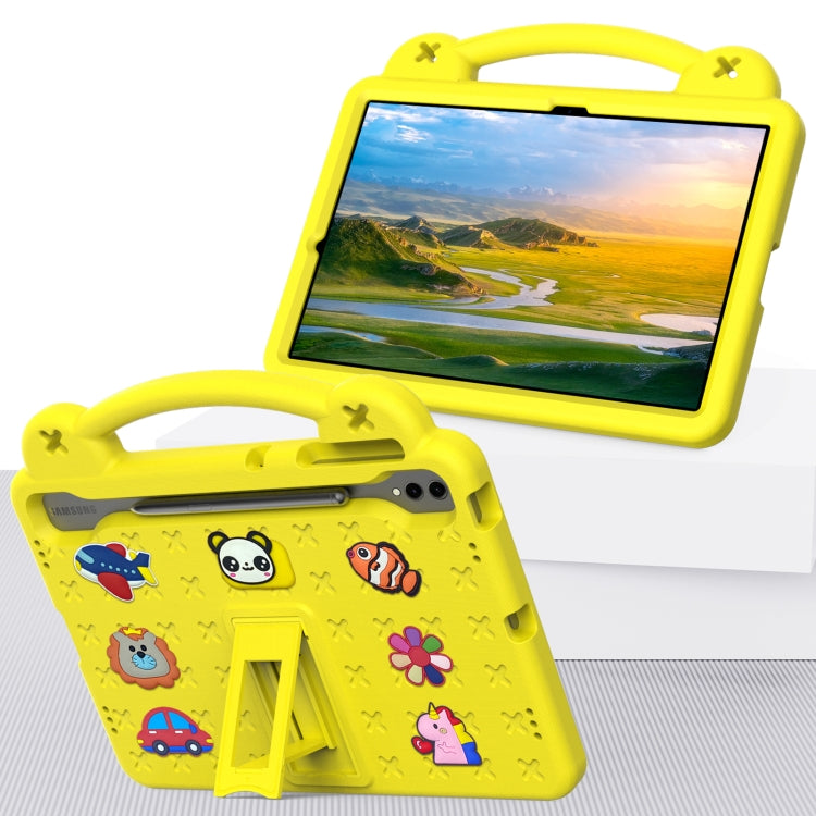 For Samsung Galaxy Tab S9 FE+ 12.4 X610N Handle Kickstand Children EVA Shockproof Tablet Case(Yellow) - Galaxy Tab S9 FE+ by PMC TechLife | Online Shopping South Africa | PMC TechLife
