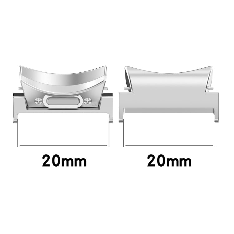 For Samsung Galaxy Watch5 / 5 Pro 20mm 1 Pair Button Style Curved Metal Watch Band Connector(Silver) - free shipping - PMc TechLife - Order now!