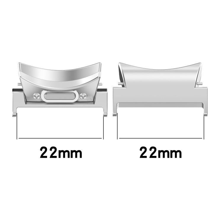 For Samsung Galaxy Watch5 / 5 Pro 22mm 1 Pair Button Style Curved Metal Watch Band Connector(Black) - free shipping - PMc TechLife - Order now!