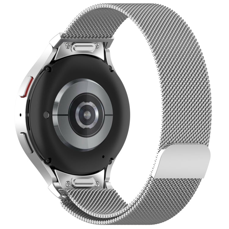 For Samsung Galaxy Watch4 / 4 Classic 46mm Button Style Milan Magnetic Metal Watch Band(Silver) - Watch Bands by PMC TechLife | Online Shopping South Africa | PMC TechLife